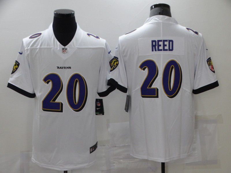 Men Baltimore Ravens 20 Reed White Vapor Untouchable Limited Player 2021 Nike NFL Jersey